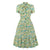 Grünes Kurzarm-Vintage-Kleid
