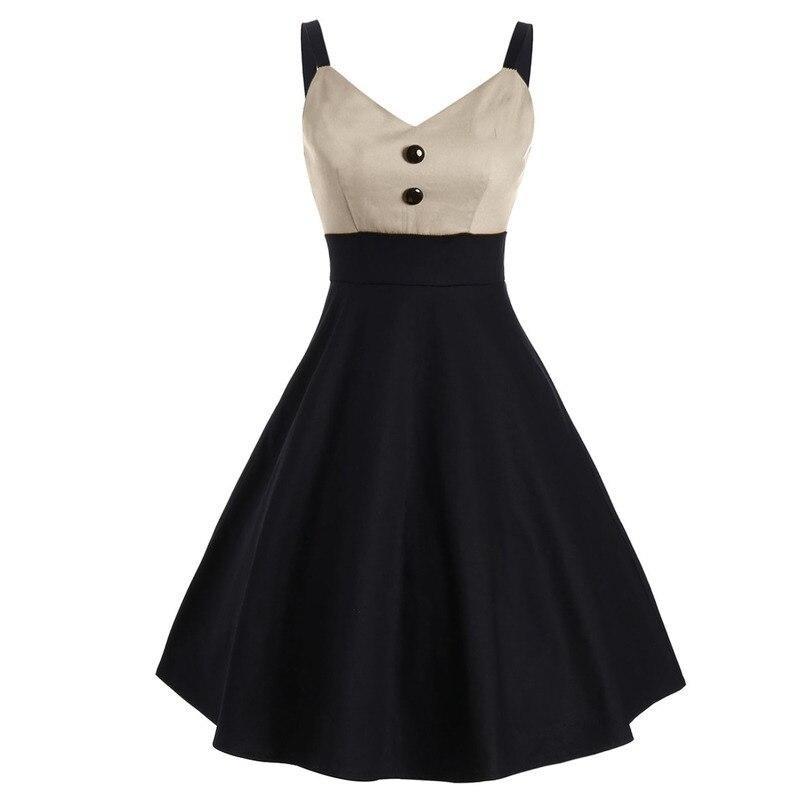 Beiges Midi-Vintage-Kleid