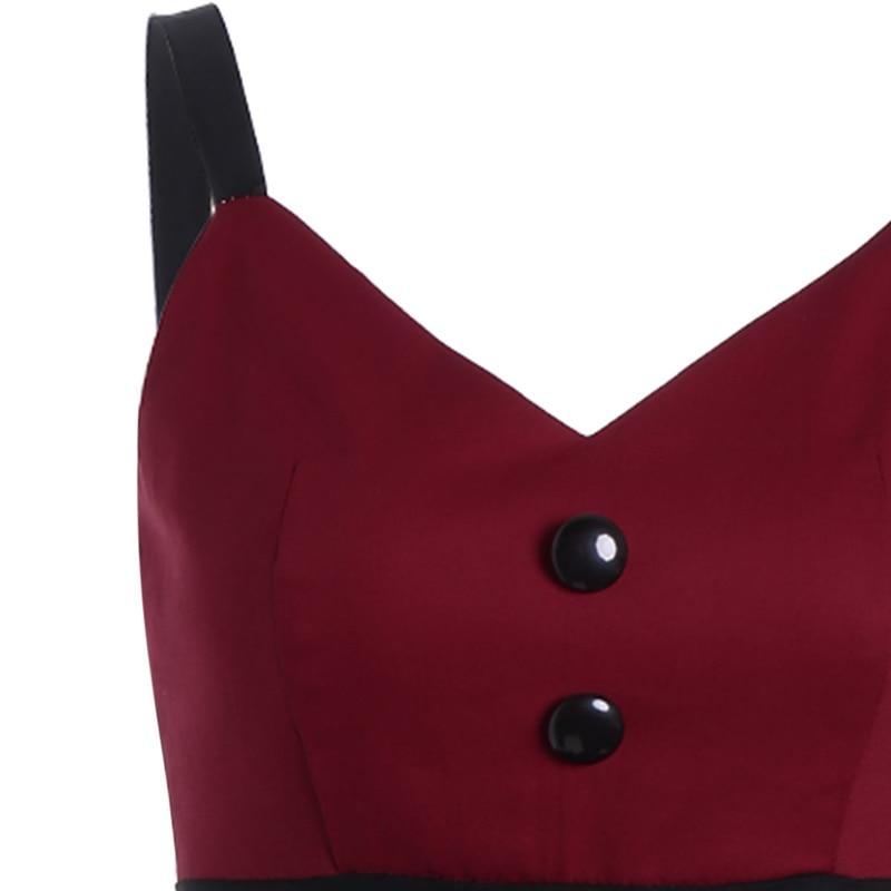 Weinrotes Midi-Vintage-Kleid