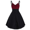 Weinrotes Midi-Vintage-Kleid