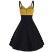 Gelbes Midi-Vintage-Kleid