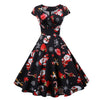 Plus Size Weihnachts-Vintage-Kleid Schwarz