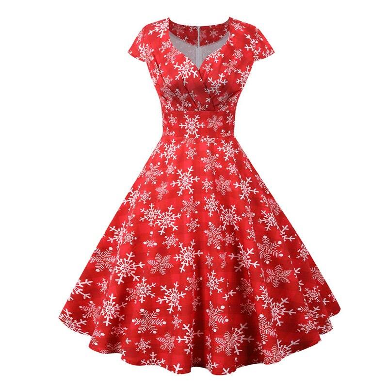 Rotes Weihnachts-Vintage-Kleid in Übergröße