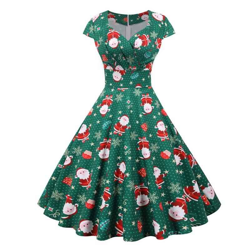 Grünes Weihnachts-Vintage-Kleid in Übergröße