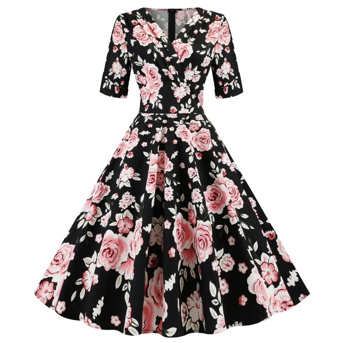 Schwarze Rosen Vintage Kleid