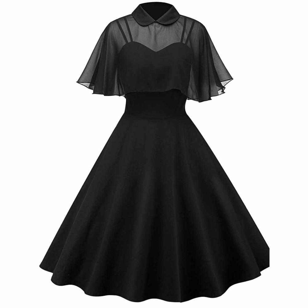 Schwarzes Vintage-Kleid mit Schleier