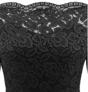 Vintage Schwarzes Kleid mit U-Boot-Ausschnitt