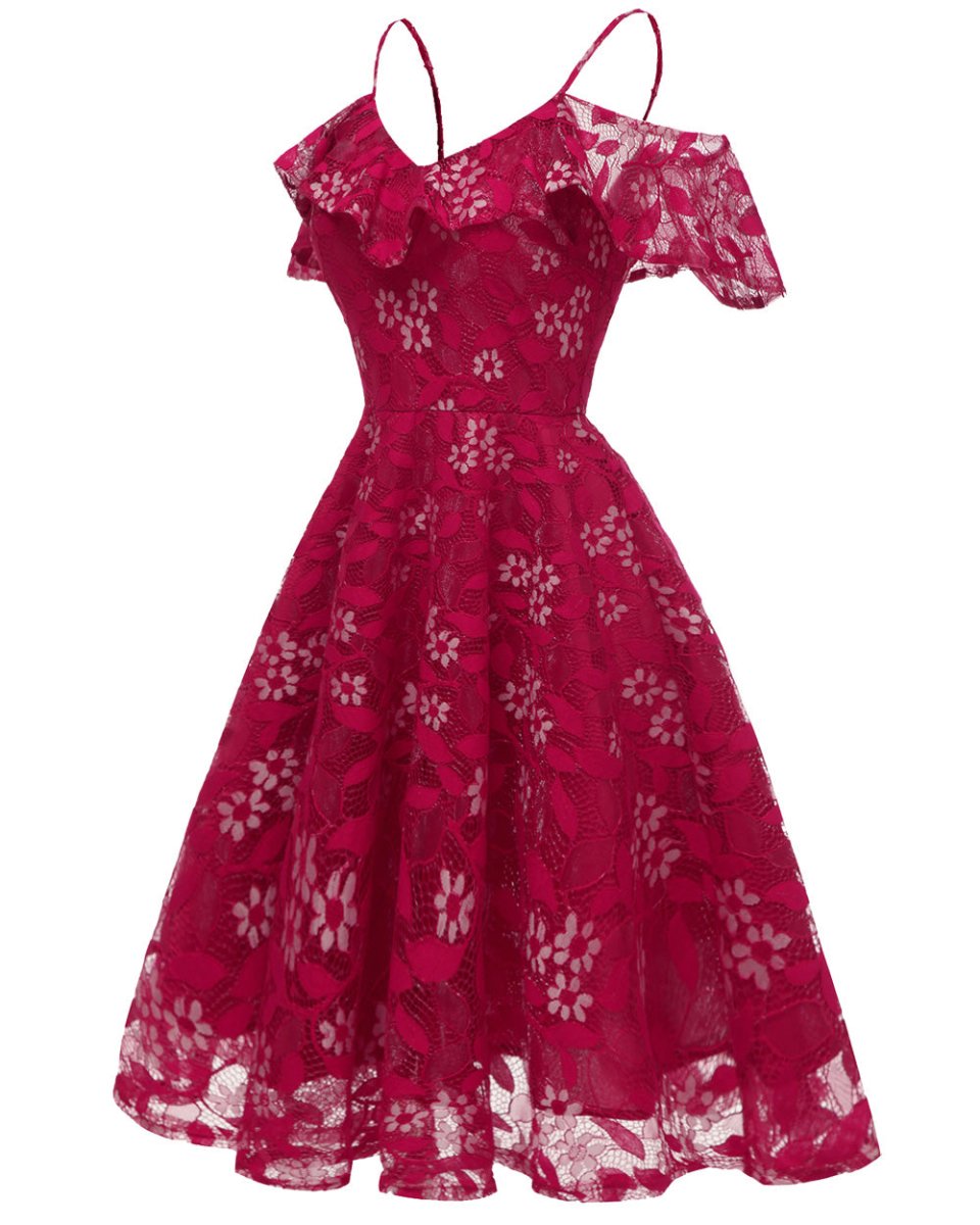Weinrotes Vintage-Kleid