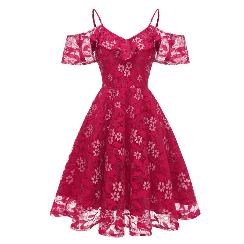 Weinrotes Vintage-Kleid