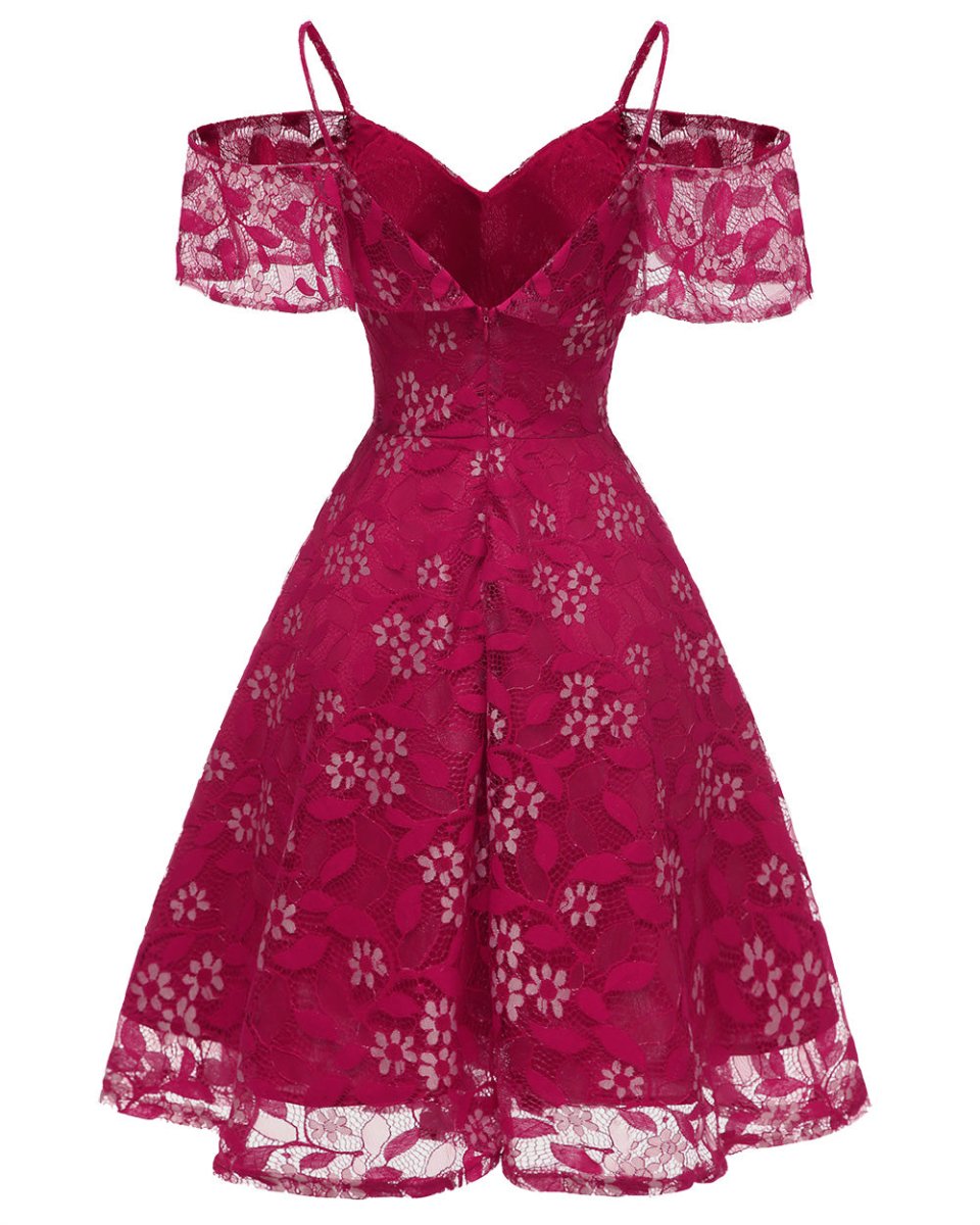 Weinrotes Vintage-Kleid