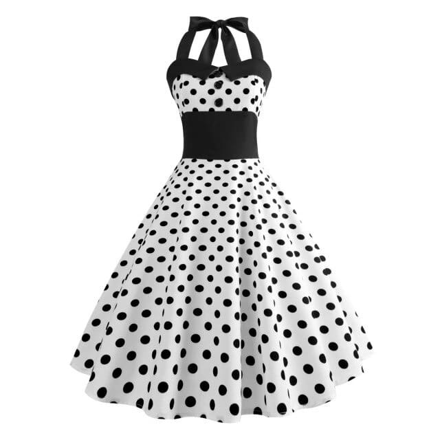 Vintage-Kleid – Pin-Up-Kleid mit weißen Punkten
