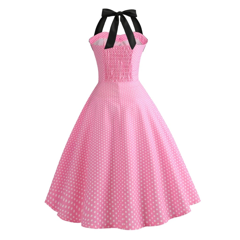 Pin-up-Vintage-Kleid mit rosa Punkten und Punkten