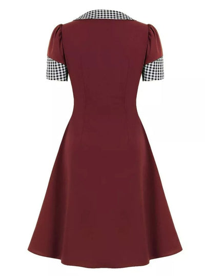 Kariertes Vintage Pin-Up-Kleid