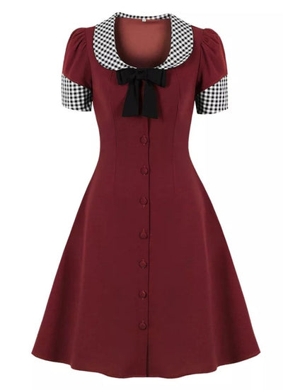 Kariertes Vintage Pin-Up-Kleid