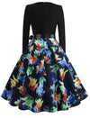 Vintage-Pin-Up-Kleid mit blauen Blumen