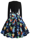 Vintage-Pin-Up-Kleid mit blauen Blumen