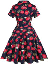 Erdbeer-Pin-Up-Vintage-Kleid