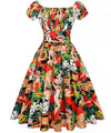 Weißes Vintage-Pin-Up-Kleid in Übergröße