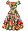Weißes Vintage-Pin-Up-Kleid in Übergröße