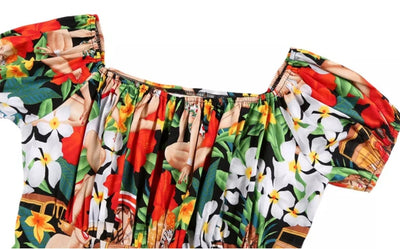 Weißes Vintage-Pin-Up-Kleid in Übergröße