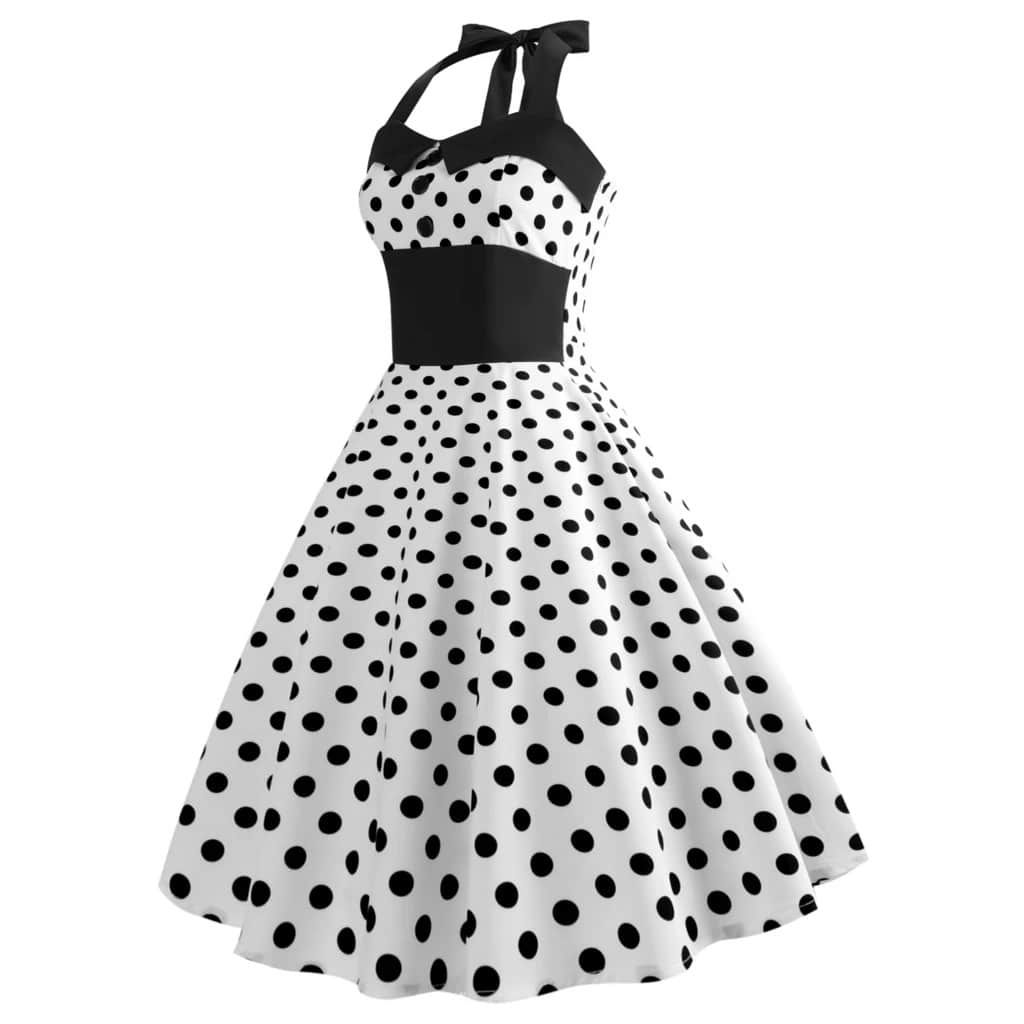Vintage-Kleid – Pin-Up-Kleid mit weißen Punkten