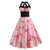 Rosa florales Pin-Up-Vintage-Kleid