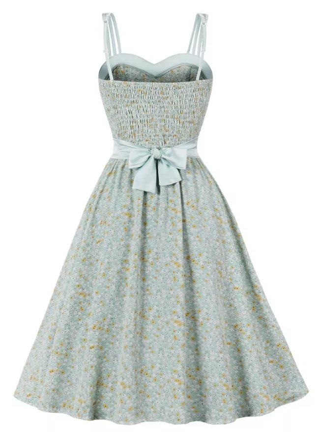 Vintage-Pin-Up-Kleid mit Blumendruck