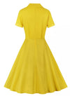 Gelbes Pin-Up-Vintage-Kleid