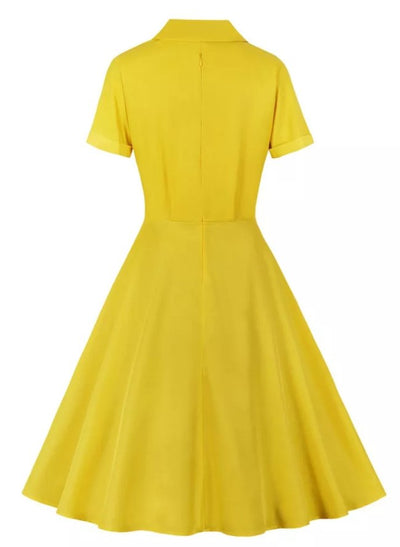 Gelbes Pin-Up-Vintage-Kleid