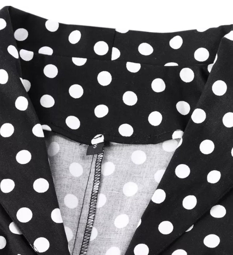 Vintage Pin Up Schwarzes Polka Dot Kleid