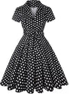 Vintage Pin Up Schwarzes Polka Dot Kleid