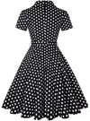 Vintage Pin Up Schwarzes Polka Dot Kleid