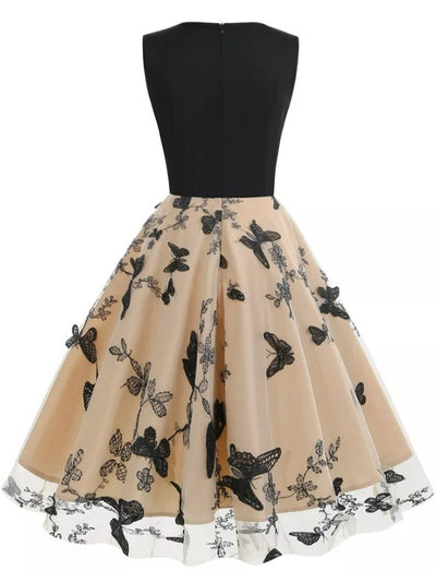 Schmetterlings-Pin-Up-Vintage-Kleid