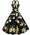 Zitronen-Pin-Up-Vintage-Kleid