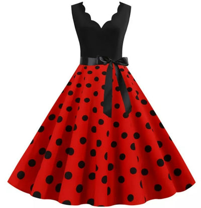 Vintage Kleid Pin Up Schwarze Punkte