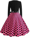 Pin-Up Vintage-Kleid mit rosa Punkten