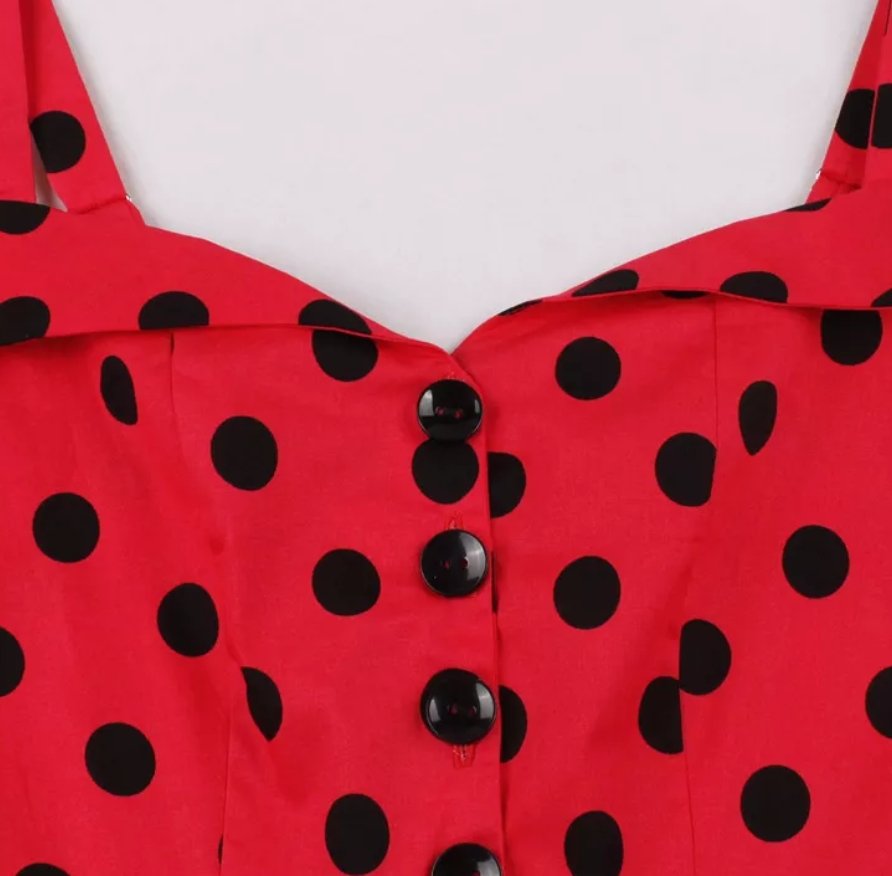 Vintage Pin Up Rotes Polka Dot Kleid