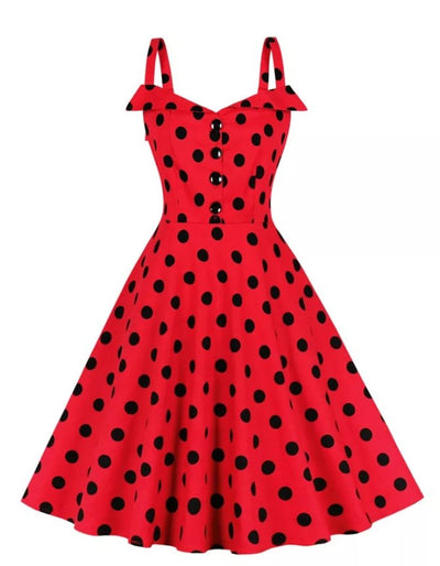 Vintage Pin Up Rotes Polka Dot Kleid