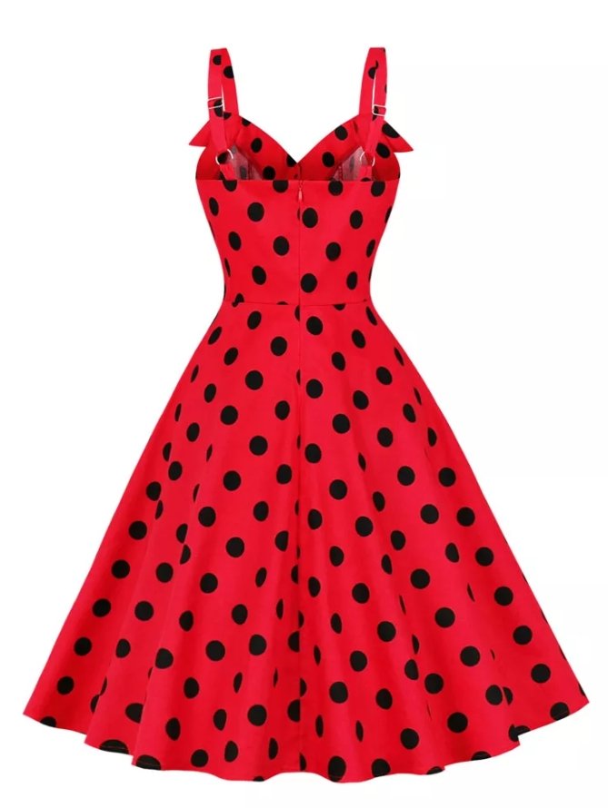 Vintage Pin Up Rotes Polka Dot Kleid