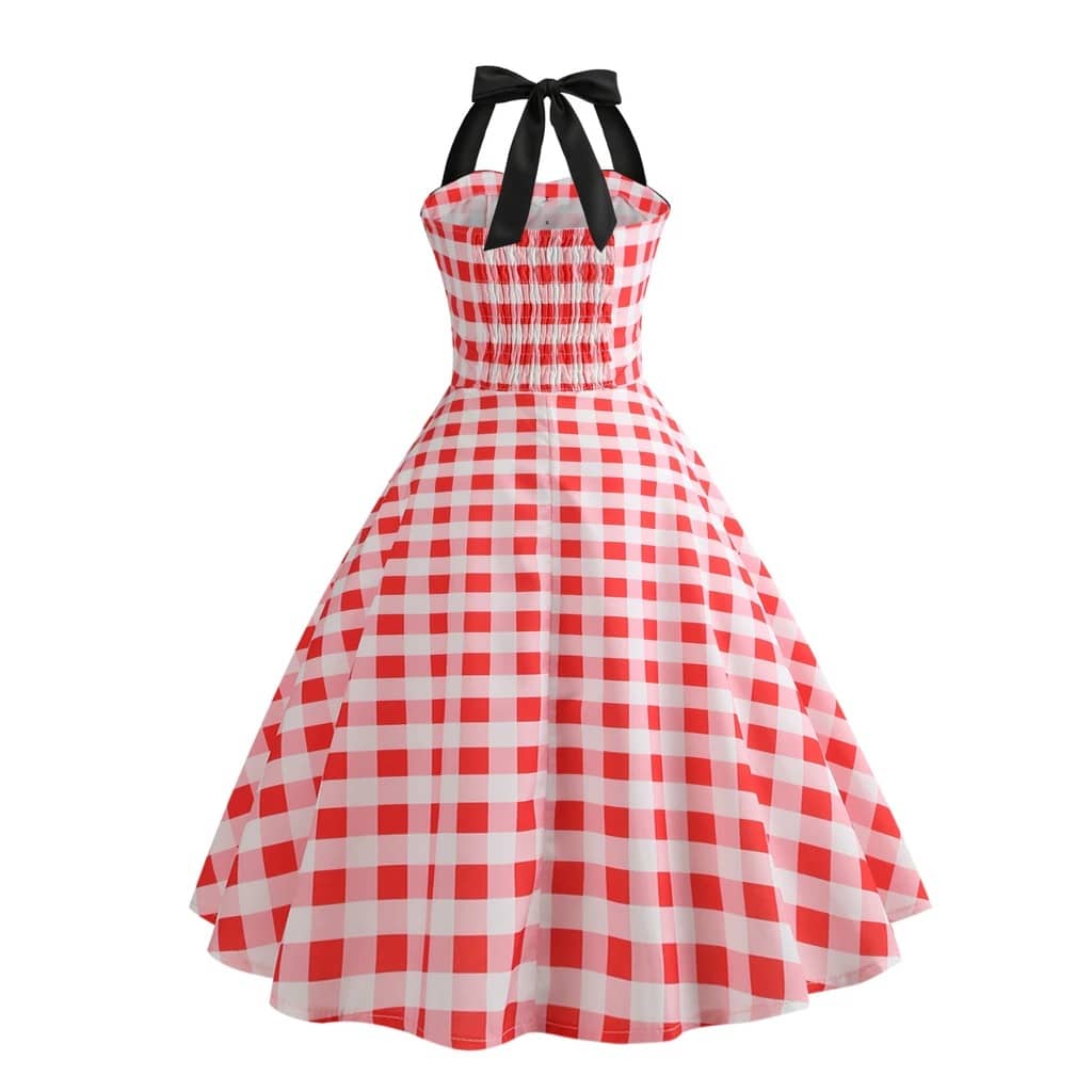 Vintage-Kleid - Roter Gingham-Pin-Up