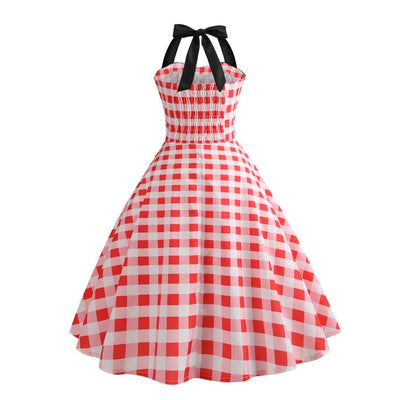 Vintage-Kleid - Roter Gingham-Pin-Up