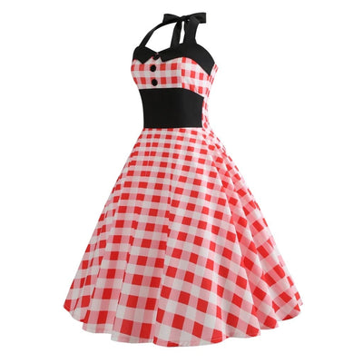 Vintage-Kleid - Roter Gingham-Pin-Up