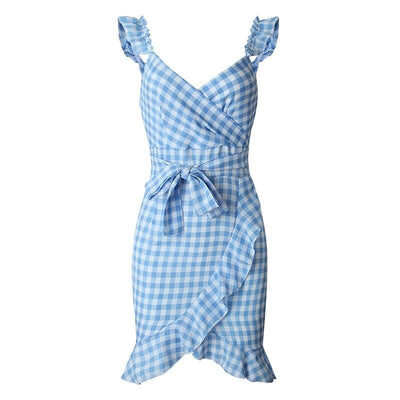 Blaues Strand-Vintage-Kleid