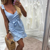 Blaues Strand-Vintage-Kleid