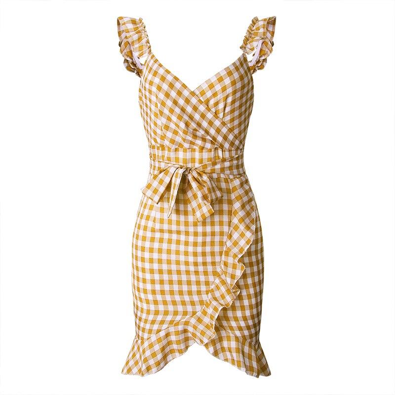 Gelbes Strand-Vintage-Kleid