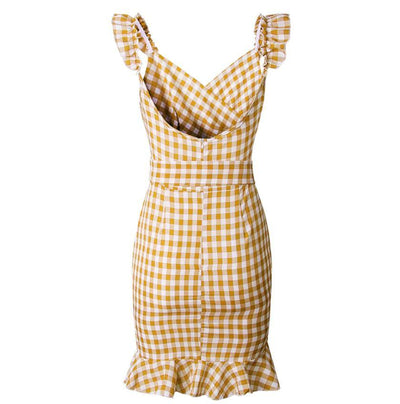 Gelbes Strand-Vintage-Kleid
