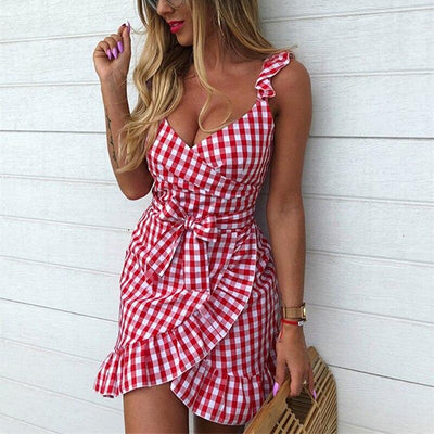Rotes Strand-Vintage-Kleid