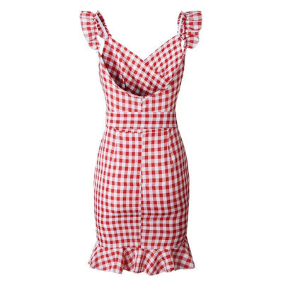 Rotes Strand-Vintage-Kleid