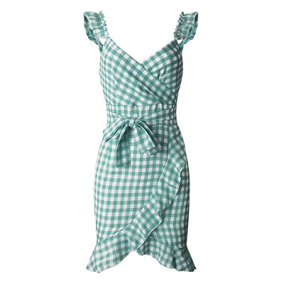 Grünes Strand-Vintage-Kleid