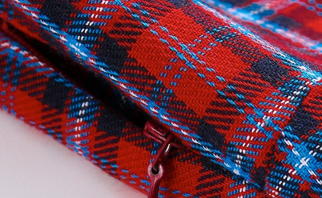 Rot kariertes Vintage-Kleid